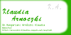 klaudia arnoczki business card